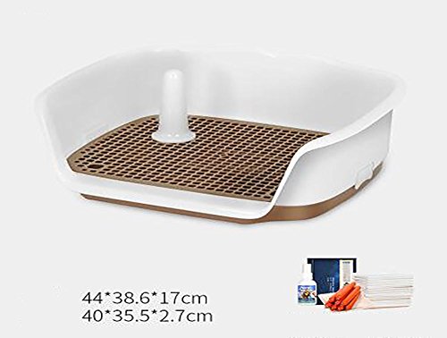 Preisvergleich Produktbild xueyan& Hundetoilette Kleines Hundehaustierschüsselwelpenwelpen Töpfchen Poop Artefakt, Classic White Coffee (Medium) + Toilet Package