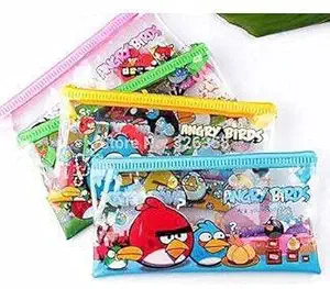 KIVYA Return Gifts for Kids Birthday Party Stationary Pouch Cases with Pencil / Scale / Eraser / Sharpner for Children Gift for Girls / Boys - Pack of 6