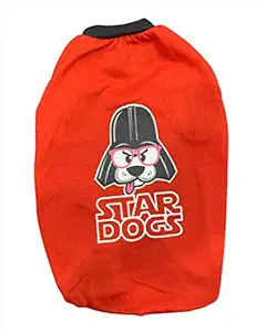 CHOOSTIX Winter Dog T-Shirt, Star Dog, Red, 22