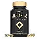 Vitamin D3 4000 Iu - Vitamin D Tablets High Strength - 120 Softgel Capsules - Vit D Supplement For Strong Bones, Muscles, Teeth, Immune System - High Absorption Cholecalciferol D3 Vitamins 4000iu