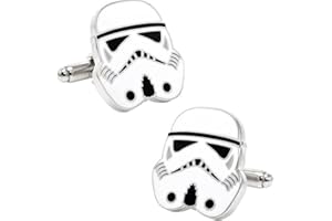 GENTS CLOBBER Star Wars Stormtrooper Mens White Novelty Zinc Alloy Cufflinks