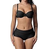 Moserian Damen Badeanzüge Damen Solide Lace Up Bikini Badeanzüge Badebekleidung Beachwear Zweiteiler Badeanzug