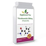 Vitamin B3 Nicotinamide 500mg 180 Capsules | Flush Free Niacinamide | UK Manufactured | Suitable for Vegans & Vegetarians