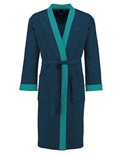Preisvergleich Produktbild ESPRIT Damen Waffel-Pique Bademantel Rory Jeans-Aqua L