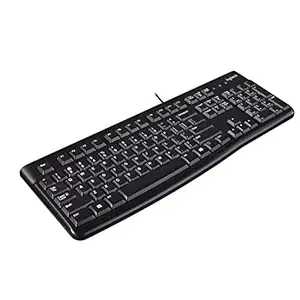 Logitech K120 Wired Keyboard for Windows, USB Plug-and-Play, Full-Size, Spill-Resistant, Curved Space Bar, Compatible with PC, Laptop