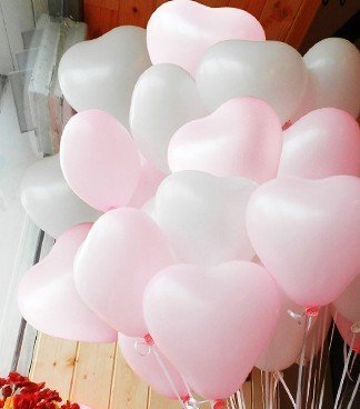 Anokay Herzluftballons Weiß Rosa Hochzeitsballons Helium-Ballons Set von 50 für Hochzeit Valentinstag - 4