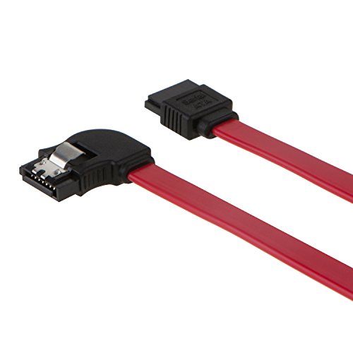 SATA III Kabel, CableCreation [2-Pack] 18-Zoll-SATA III 6.0 Gb S 7-Pin-Buchse auf linken Winkel Female Datenkabel mit Verriegelungslasche , Rot - 3