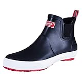  G-Like Unisex Regenstiefel Halbstiefel Regenschuhe - Regenschutz Outdoor Gummistiefel Stiefeletten rutschfest Gummi-Sohle Stretcheinsatz Atmungsaktiv Modisch für Männer Frauen (40 EU, Schwarz)