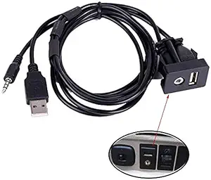 CLOUDSALE ; Your Store. Your Place Stereo 3.5Mm to Media in Ami Mdi Audio Aux AMI Compatible with Audi VW A3 A4L A5 S5 A6L A8 Q5 Q7 Q8 TT Music (AUX and USB Jack Port Cable)