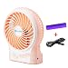 Produktbild Lispeed Handventilator Tragbarer Mini Lüfter Elektrischer USB Ventilator mit 2600mAh LG Aufladbarem Batterie Faltbar Kompatibel mit Laptop Multi Port Steckdose für Reisen und Zuhause