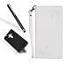 Produktbild Handyhülle für Huawei Mate 9,Lederhülle für Huawei Mate 9,Leeook Retro Elegant Weiß Prägung Schmetterling Rosette Rose Blume Blüte Muster Entwurf Flip Cover Wallet Brieftasche Hardcase Taschen Schalen Handy Tasche im Bookstyle mit Standfunktion Karten Slot und Magnetverschluß Flip Case Hülle PU Lederhülle für Huawei Mate 9 + 1 x Schwarze Eingabestift-White