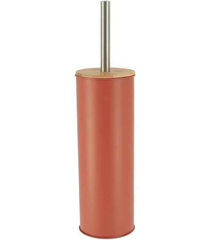 Bidone Svasato In Metallo Tendance Con Coperchio In Bambù - 5 Litri, Colore Taupe, Per Cucina E Ambiente