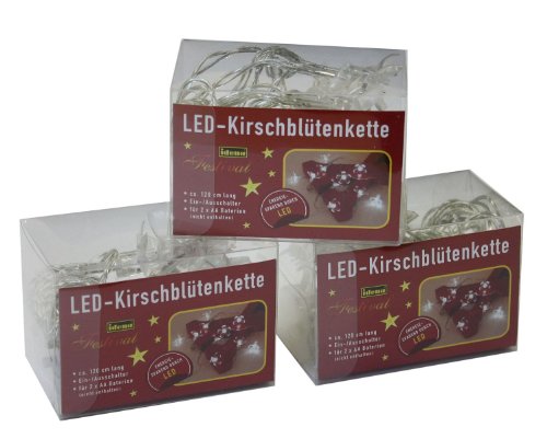 Preisvergleich Produktbild Idena LED Kirschblütenlichterkette 10er, 3er Set 10105002