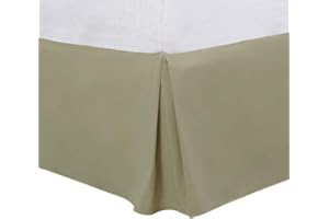 PiccoCasa Queen Size Pleated Bed Skirt, Bed Frame and Box Spring Cover - 16 Inch Tailored Drop Dust Ruffle Bedskirt, Wrinkle Free and Fade Resistance, Easy to Stall - Khaki