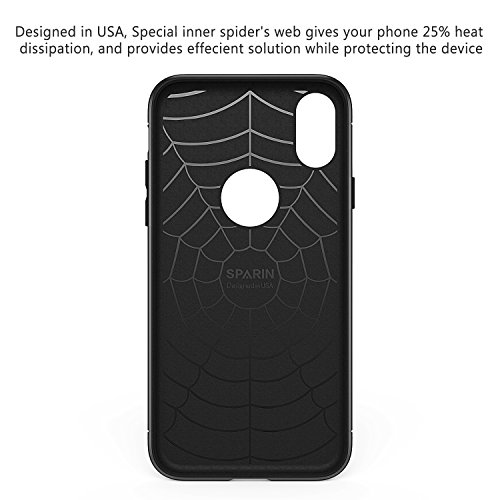  2-Pack  Funda iPhone X  Carcasa iPhone X SPARIN TPU Negra y Transparente  Flexibilidad   Contra Ara  azos   Anti-Golpe   Ajuste Perfecto  Carcasa  Funda de Silicona  Espalda Protecci  n Carcasa funda para iPhone X