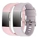 Produktbild fitbit charge 2 armbandReplacement BandsEdelstahl Stahlarmband Uhrenarmband Sportarmband Strap für Fitbit charge 2 (Small(5.9-8.6)-Inches, Pink+ Lila)
