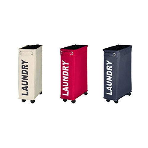 Wenko 3450115100 Wäschesammler Corno Grau – Wäschekorb, Fassungsvermögen 43 L, 100 % Polyester, 18,5 x 60 x 40 cm, dunkelgrau - 8
