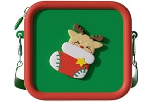 TOYOGO Borsa per fotocamera per bambini, borsa per bambini, borsa portatile per bambini, accessori per fotocamera digitale, adatta per ragazze e ragazzi dai 3, 4, 5, 6, 7+ anni, Verde Natale, Zaino