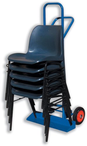 5 Star Facilities Carrying Trolley for Stacking Chairs with Steel Frame 2 Rubber Wheels