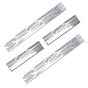 Galio After-Market Car Footsteps/Sill Guard Stainless Steel Scuff Plate Compatible with I-10 Grand Nios (2019 Onwards) | i10 Grand Car Accessories