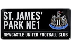 NEWCASTLE UNITED Official Football Merchandise Metallic Sign Street Sign Design for Football Stadium, 40cm x 18cm