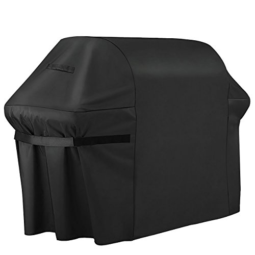 Grill Abdeckhaube, OMorc Grillabdeckung Wasserdicht BBQ Cover Schutzhuelle Haube Grill Abdeckplane für Weber, Brinkmann, Char Broil, Holland and Jenn Air (183 x 66 x 130cm) —Schwarz