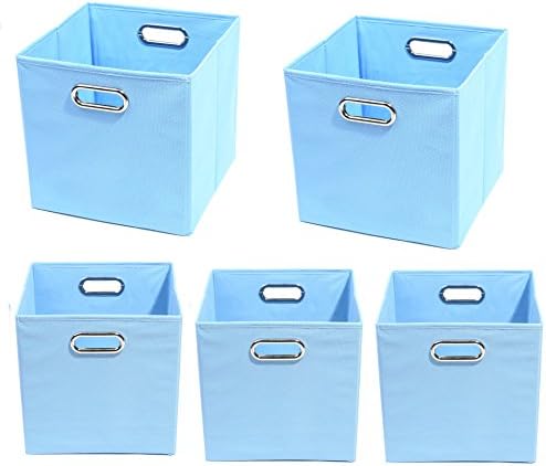 Modern Littles Organization Bundle-5 Storage Bins, Sky Blue