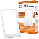 Lampe de luminothérapie 15000 lux - Puissante Lumière Anti Déprime - Lampe de Jour Réglable 3 Intensités - Efficacité Thérapeutique Prouvée contre la Dépression Saisonnière (10000 lux, 6000 lux)