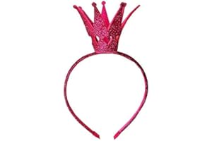 Ever Fairy® Diadema brillante para niñas, corona de princesa, diadema para boda, rosa intenso oscuro, talla única