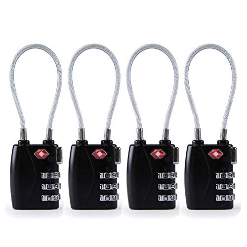 TSA Equipaje Locks, TSA Aprobado cerraduras de combinación equipaje de viaje para suitcases-4 Pack