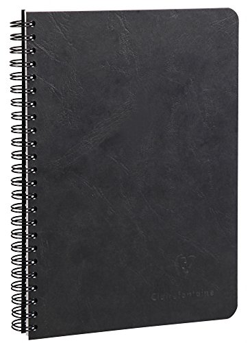 Clairefontaine 785321C Age Bag - Libreta de espiral (A5, a cuadros, 50 hojas, 1 unidades), color negro