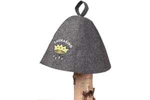 FINTEC SAUNA- UND WELLNESSTECHNIK GMBH Saunahut "Saunaking" – 100% Wollfilz I Handgefertigt I Hitzeschutz für Kopfhaut I Einheitsgröße 55-60 cm I Pflegeleicht und Schadstoffgeprüft