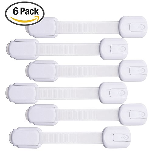 Blulu 6 PCS Baby Safety Locks Cabinet Latch, White