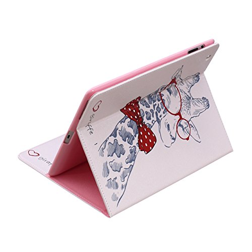 iPad 2 iPad 3 iPad 4 Hülle, Deenor Bunt Painting und Stilvoll Brieftasche Tasche PU Leder Flip Protective Stand Tasche Schutzhülle Hülle für Apple iPad 2 iPad 3 iPad 4 Generation.[Giraffe] - 5
