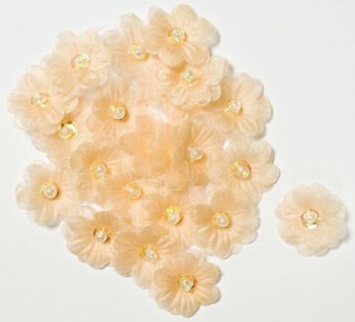 Crafty Impressions Flat Organza Flower, Light Peach