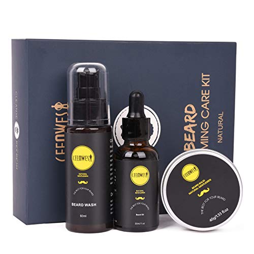 Ceenwes Bartpflegeset für Bartpflegeset Männer mit Kostenlos Bartshampoo,Bartöl Bartbalsam