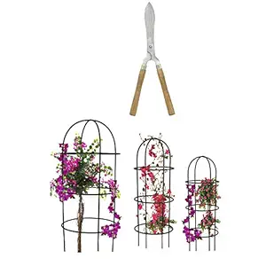 Green Touch Obelisk Trellis for Plant Support and Plant Stand - Set of 3 Plant Stand Stem Suppport with Free 18 INCH Big Cutter