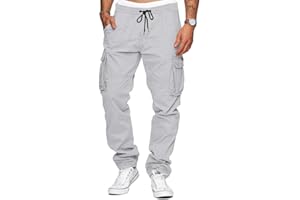 TARAINYA Pantalon Cargo Homme Coton Baggy Chino Cordon de Serrage avec Poches