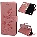 Produktbild Vogu'SaNa Samsung Galaxy A10 Hülle, Lotus HandyHülle Leder Flipcase Kompatible für Galaxy A10 Schutzhülle Tasche Schutz Cover Etui Brieftasche Flipcover mit Ständer und Magnetverschluss Rosa