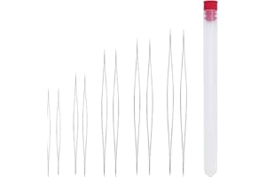 HELLERY Perlenfädelnadeln, 10er-Set - Perlen Fädelnadeln Perlen Nadeln Aufreihnadeln in 5 Größe 5,8cm bis 12,8cm