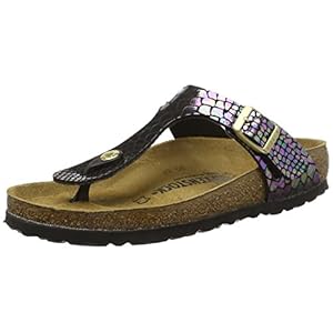 Birkenstock GIZEH Birko-Flor, Women's Flip Flops, Multicolor (Shiny Snake Black Multi), 4.5 UK (37 EU)