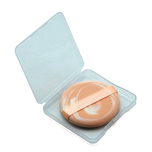 So Beauty Professional Rectangle Super Soft Foundation Powder Puff with Ribbon Handle Khaki