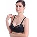 Produktbild Dessous Lingerie Damen,Yanhoo Heiße Mode Unterwäsche Männer Elastische ModeFrauen Push Up Deep V Ultradünne Underwire Gepolsterte Spitze Büstenhalter BH (32B/70B, Schwarz B)