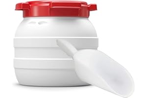 DIE BOX FABRIK Futtertonne für Tierfutter mit Deckel & Schaufel | Große Öffnung | Tierfutterbehälter | Futtercontainer | Futterbox | HDPE | Top-Qualität (3,6 Liter)