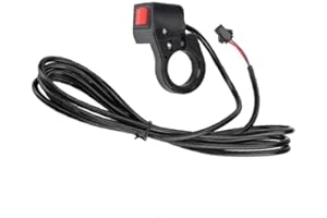 ZiStarlilife Electric Bike Switch Handlebar Power Control Button, 22.5mm Mount On Off Rocker Switch, For E-Bike Electric Scooter, With 1500Mm Wire Length Black
