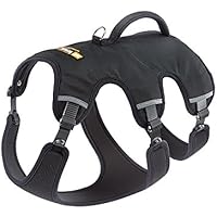 Ferplast Ergotrekking Geschirr Größe S in Schwarz / Robustes Nylon-Hundegeschirr mit reflektierenden Absetzungen / Idealer Halt durch verstellbare Gurte an Hals, Brust & Bauch / Rückenlänge: 20 cm