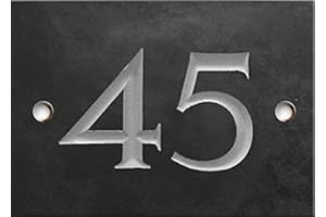 NUMBERS & NAMES BY ATLANTIC HARDWARE Engraved Slate House number sign - 1 to 99 (select your number here) - number 45 (Same Day Dispatch by 1st class Post!!!)