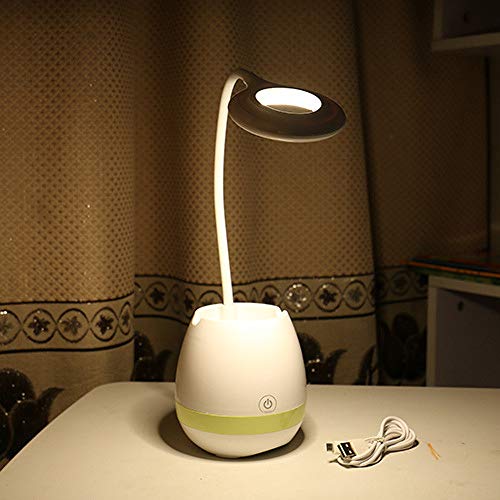 Preisvergleich Produktbild Dreistufige Touch-Dimm-LED-Schreibtischlampe USB-Lade-Augenschutz-Leselampe Lern-Schreibtischlampe grüner Stifthalter