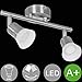 Produktbild WOHNLING LED-Spot 2-flammig CLARA Deckenstrahler Dimmbar Lampe A+ Warmweiß 8 Watt | Wohnzimmerlampe Strahler drehbar 3000K | Deckenleuchte modern Silber 2x360 Lumen IP20 | Design Deckenlampe schwenkbar