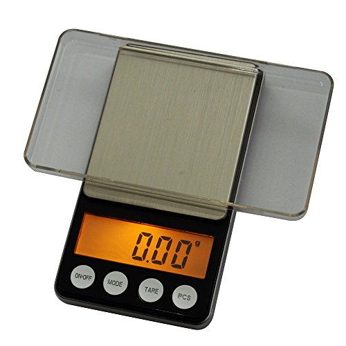 Digitalwaage Taschenwaage Präzisionswaage, die auf 0,01g genau bis 200g wiegt. Mit Schutzdeckel als Waagschale. Goldfull®